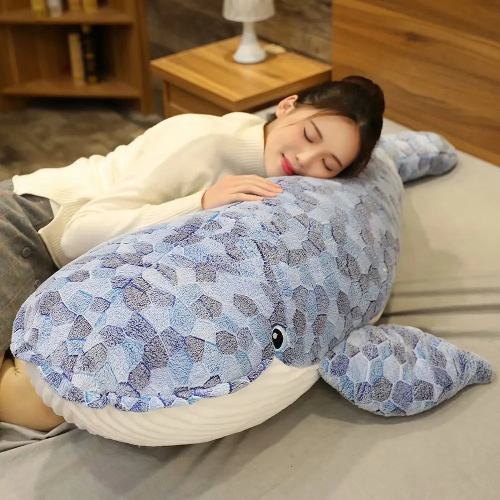 Blue Gray Mosaic Plush Whale Toy - Image 6