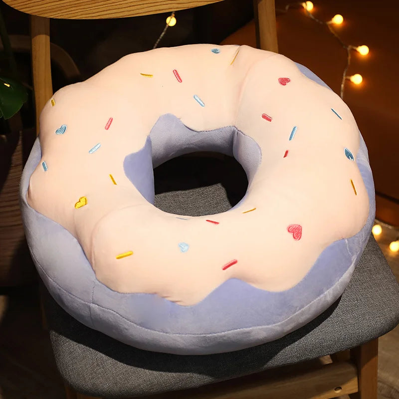 Oversized Donut Plush Cushion with Colorful Sprinkles - Image 10