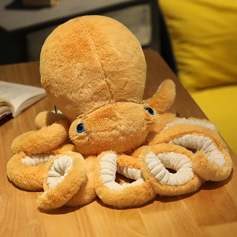 Fluffy Black Octopus Plush Toy with Blue Eyes - Image 10