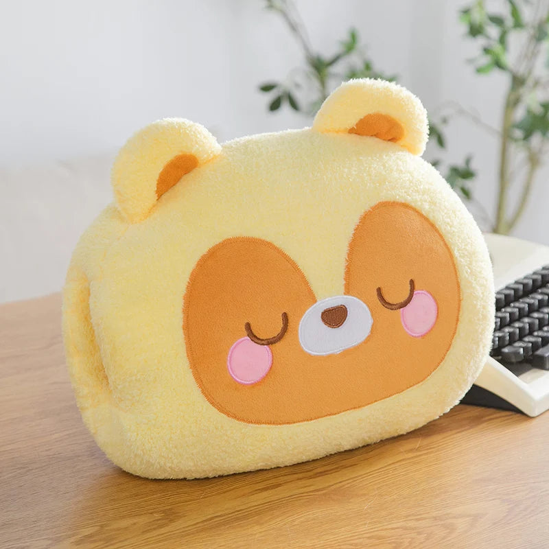Cozy Yellow Sleeping Bear Hand Warmer Cushion - Image 10