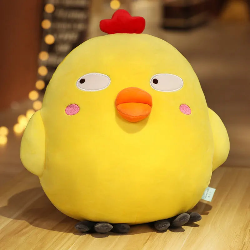Bright Yellow Chick Plush Toy with Red Comb - Image 6