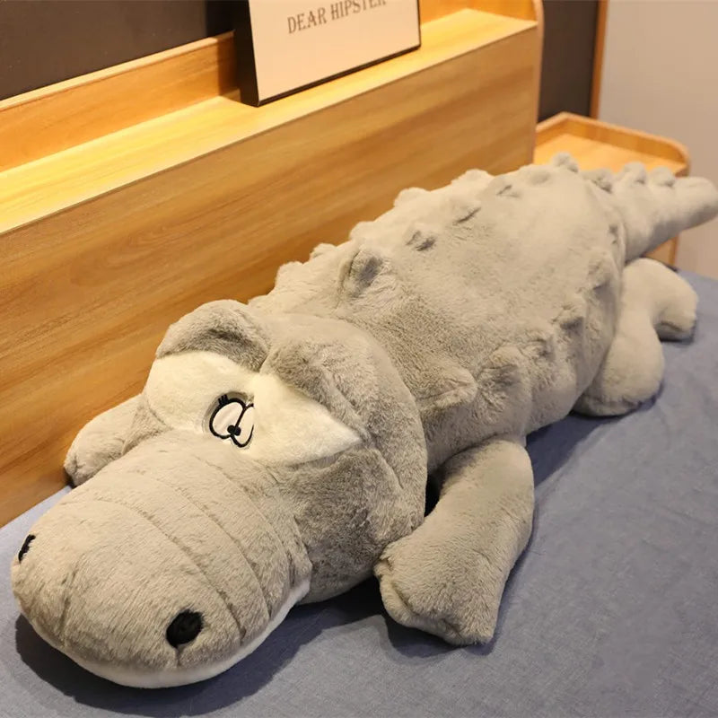 Oversized Pink Plush Alligator Pillow - Image 3