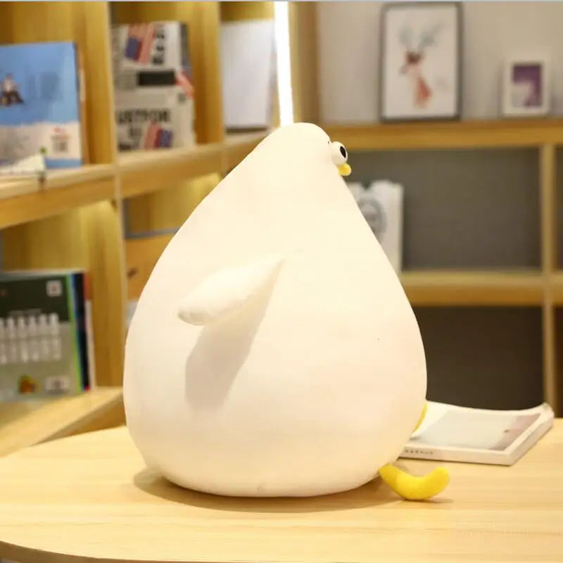 Chubby White Cartoon Bird Plush Pillow - Image 3