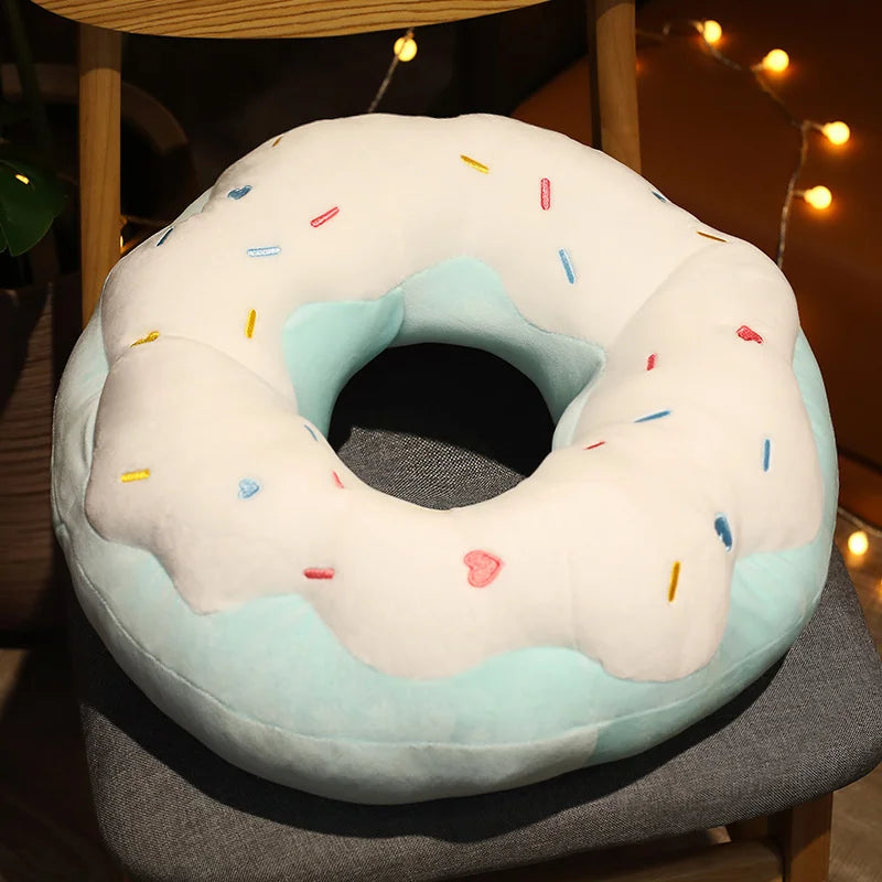 Oversized Donut Plush Cushion with Colorful Sprinkles - Image 6