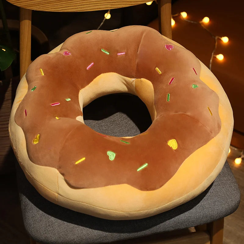 Oversized Donut Plush Cushion with Colorful Sprinkles - Image 8