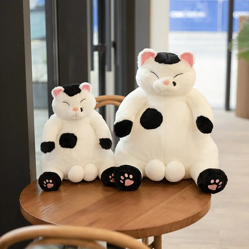 Chubby Calico Cat Plush with Smiling Face - Image 3
