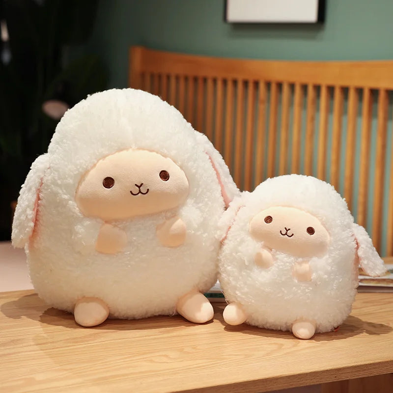 Adorable Cream White Round Sheep Plush - Image 4