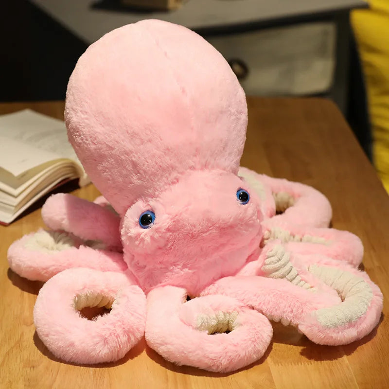 Fluffy Black Octopus Plush Toy with Blue Eyes - Image 11