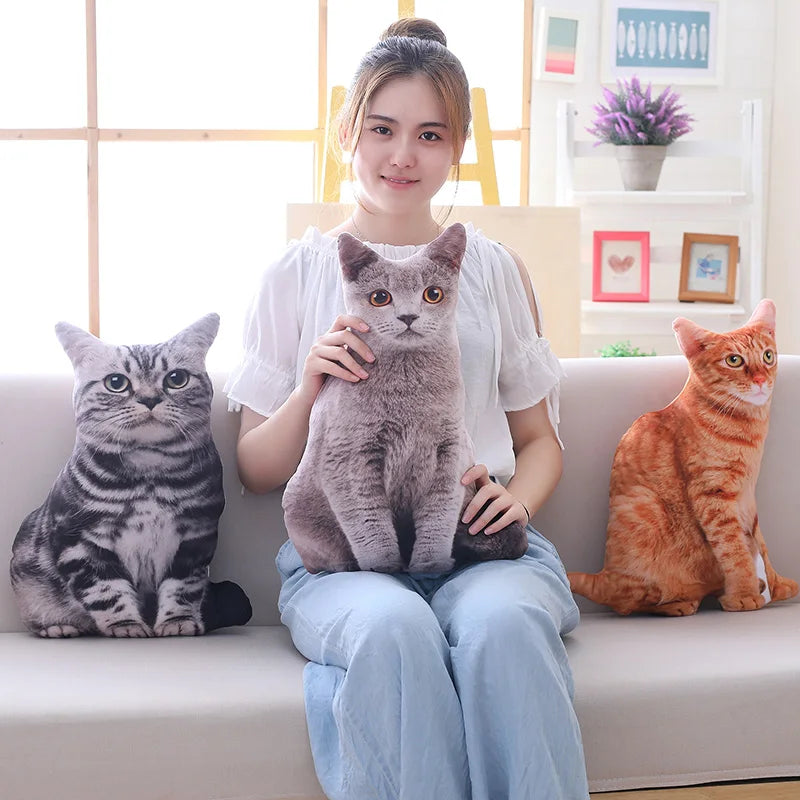 3D Photorealistic Cat Plush Throw Pillow - Image 3