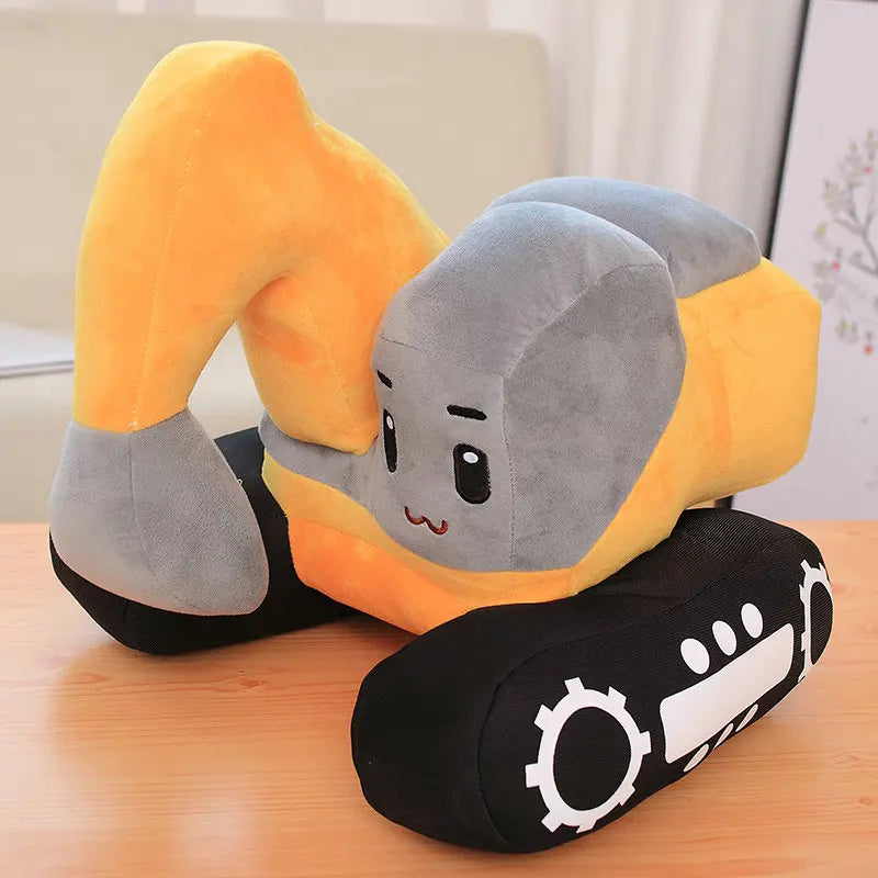 Cute Orange and Gray Excavator Plush Toy - Image 9