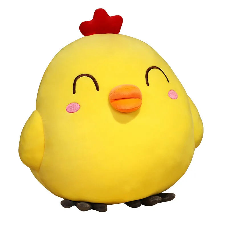 Bright Yellow Chick Plush Toy with Red Comb - Image 5