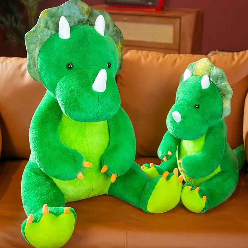 Oversized Green Triceratops Plush Dinosaur - Image 4