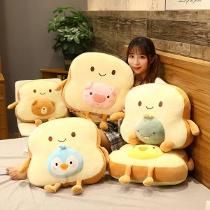 Cute Toasted Bread Plush Pillow with Pig