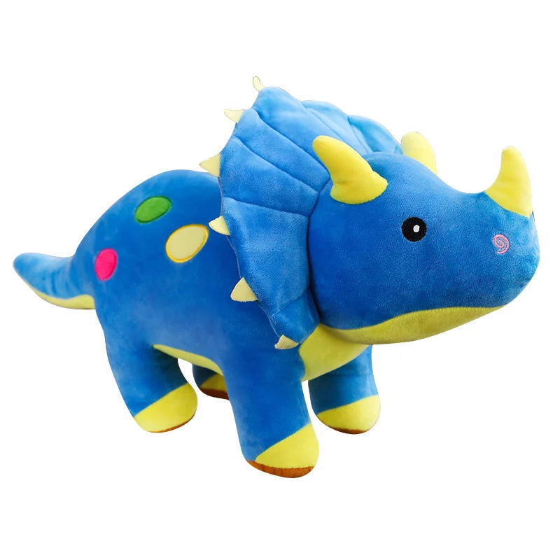 Cute Green Triceratops Plush Toy with Polka Dots - Image 9