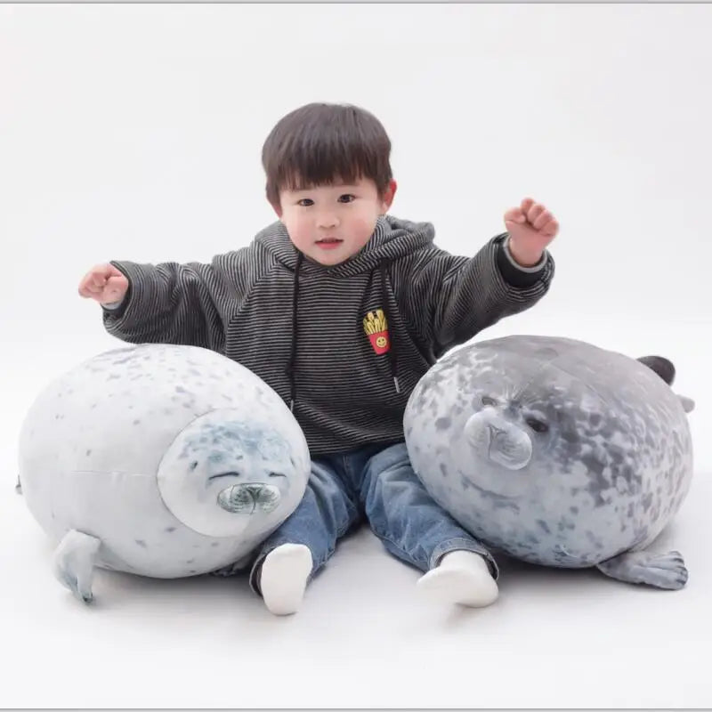 Soft Spotted Grey Blob Seal Plush Toy