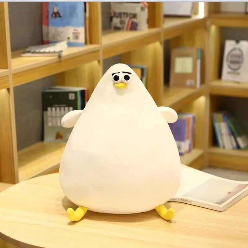 Chubby White Cartoon Bird Plush Pillow - Image 4