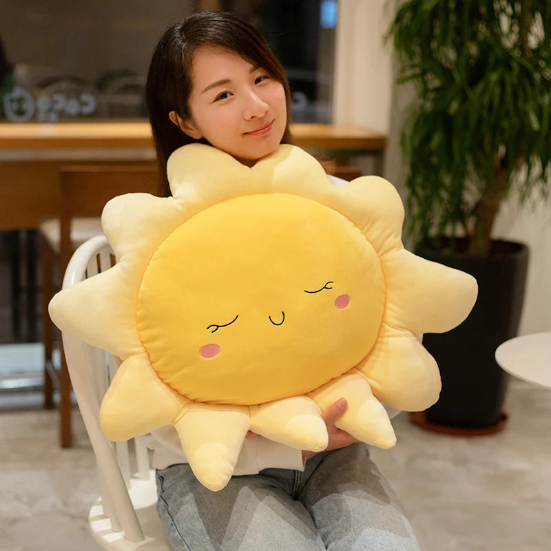 Kawaii Sun and Cloud Plush Cushion Set - Image 4