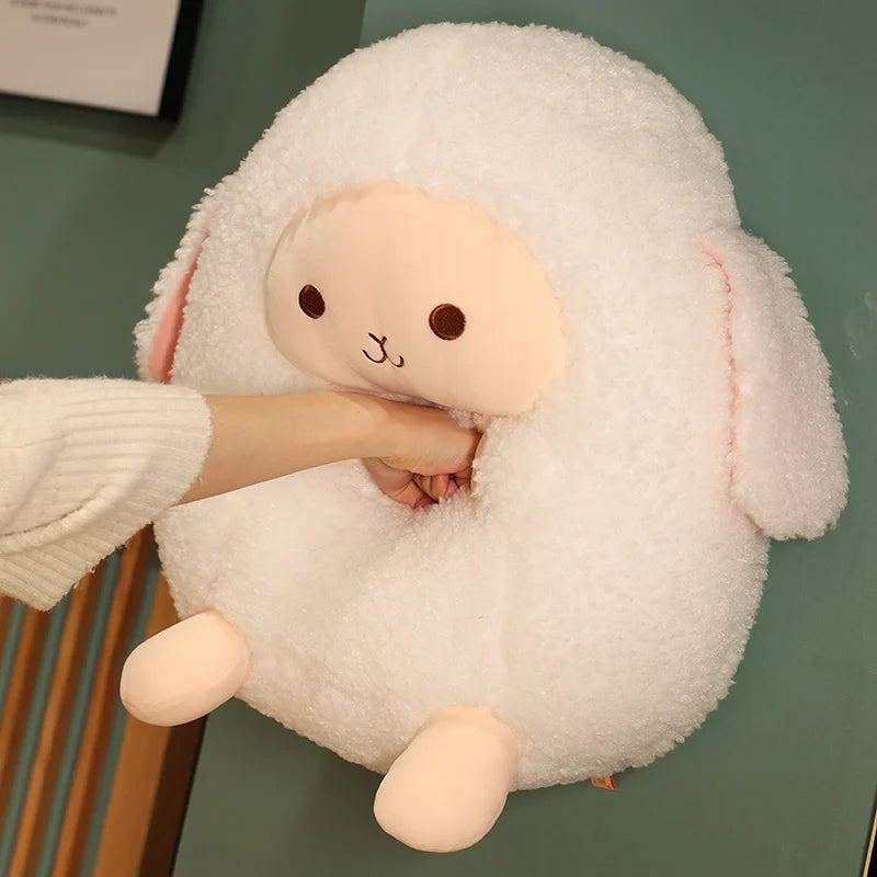 Adorable Cream White Round Sheep Plush - Image 6