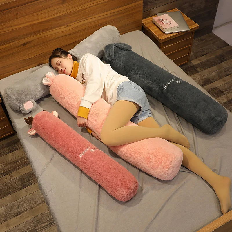 Sweet Baby Pale Pink Plush Body Pillow with Bunny Ears - Image 4