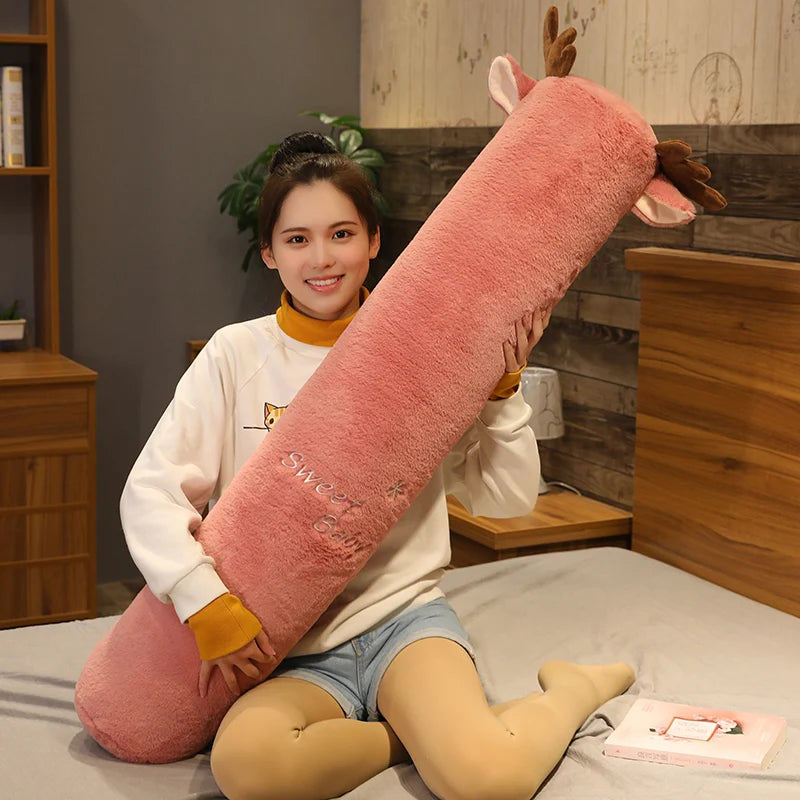 Sweet Baby Pale Pink Plush Body Pillow with Bunny Ears - Image 7