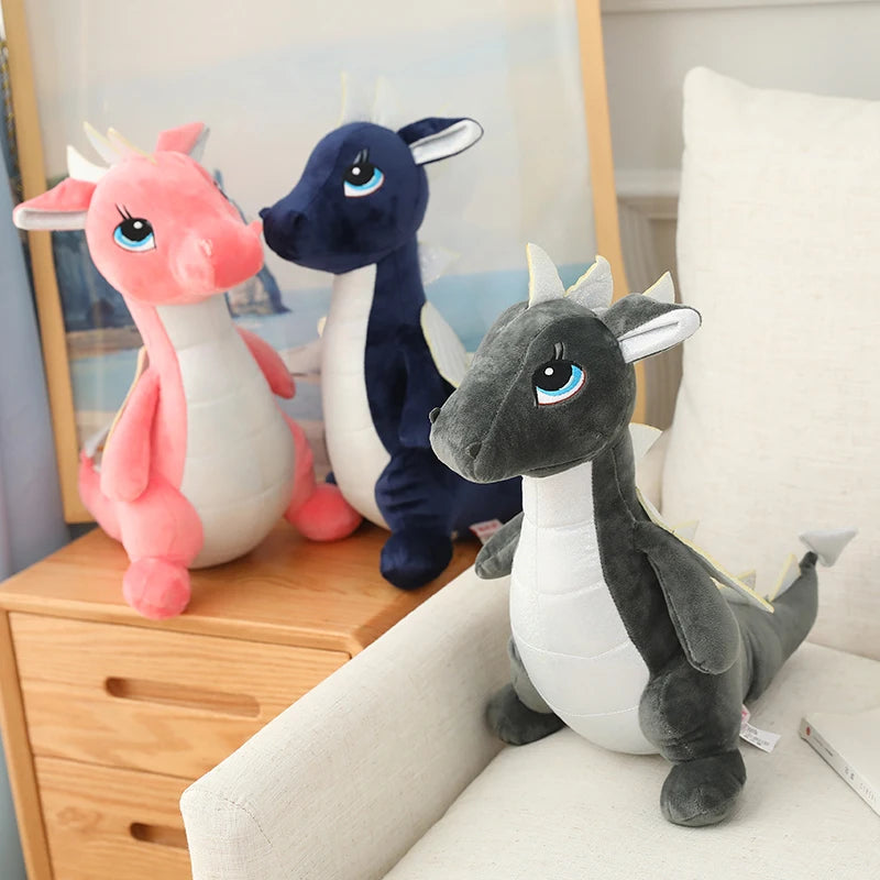 Cute Dragon Plush Toys in Pink and Navy Blue - Image 3