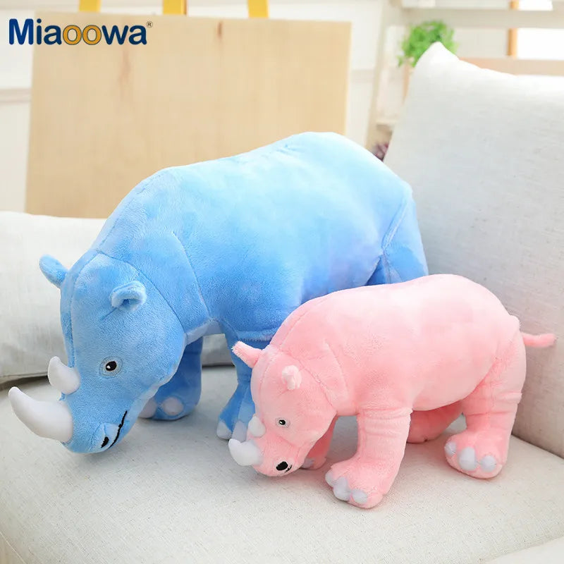 Adorable Sky Blue Rhino Plush Toy - Image 4