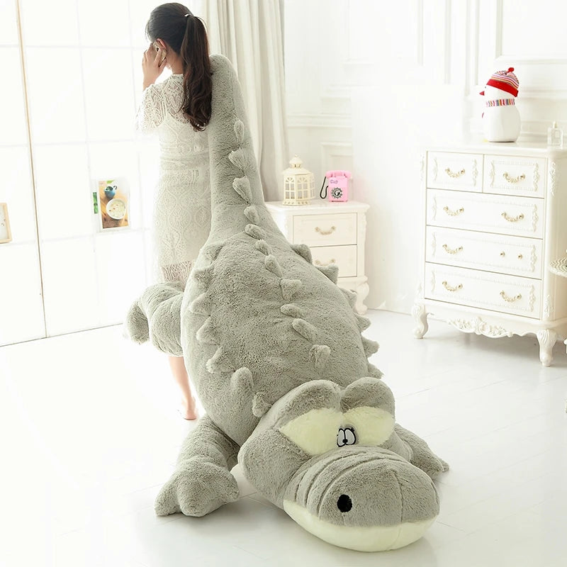 Oversized Olive Green Crocodile Plush Toy - Image 3