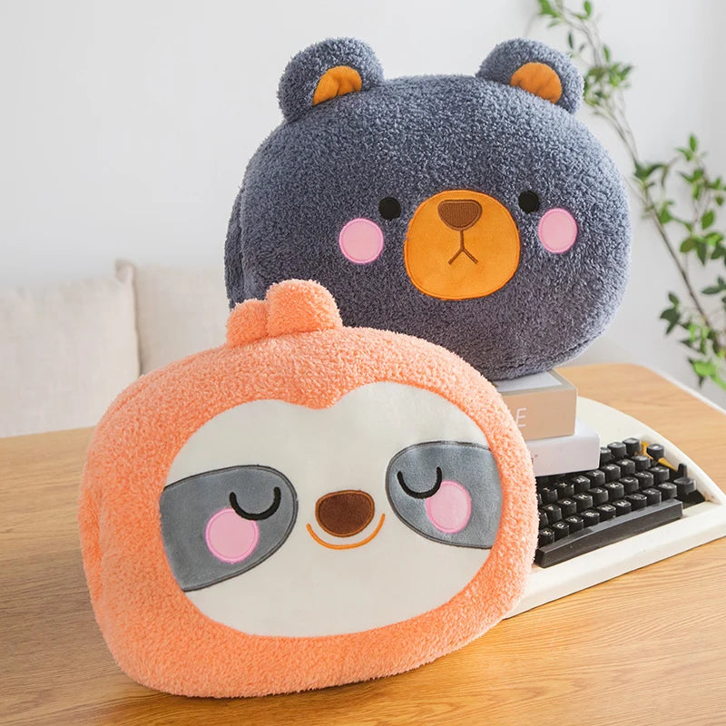 Cozy Yellow Sleeping Bear Hand Warmer Cushion - Image 2
