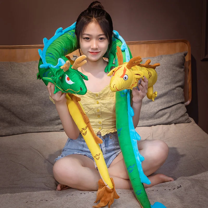 Long Colorful Dragon Plush Body Pillow - Image 2