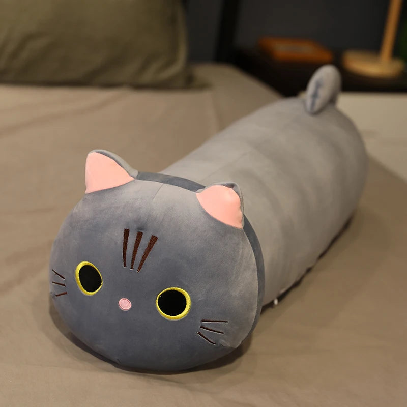 Cute Grey Long Cat Plush Pillow - Image 8