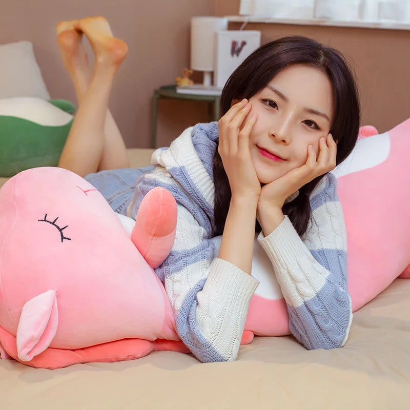 Soft Pink Fox Body Pillow with Paw Print - Image 5