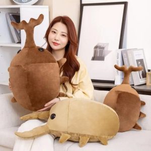 Soft Rhinoceros Beetle Plush Toy, Brown or Tan