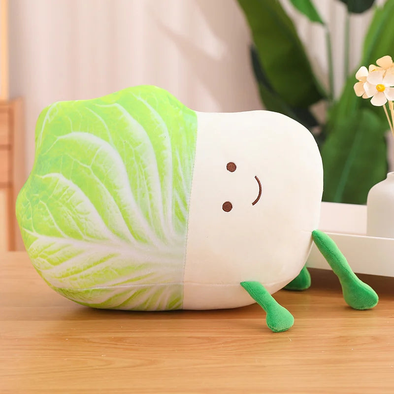 Cute Cabbage Plush Pillow with Smiling Face - Image 7