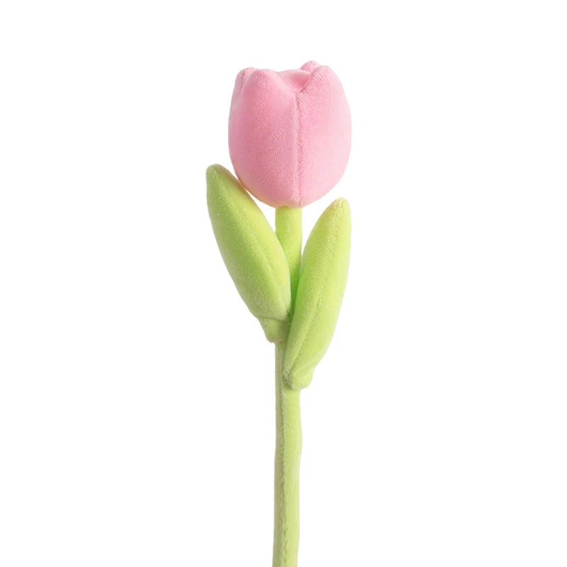 Mixed Pastel Plush Daisy and Tulip Bouquet - Image 8
