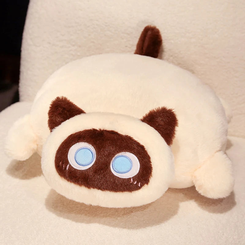 Chubby Black Mochi Cat Plush with Big Eyes - Image 8