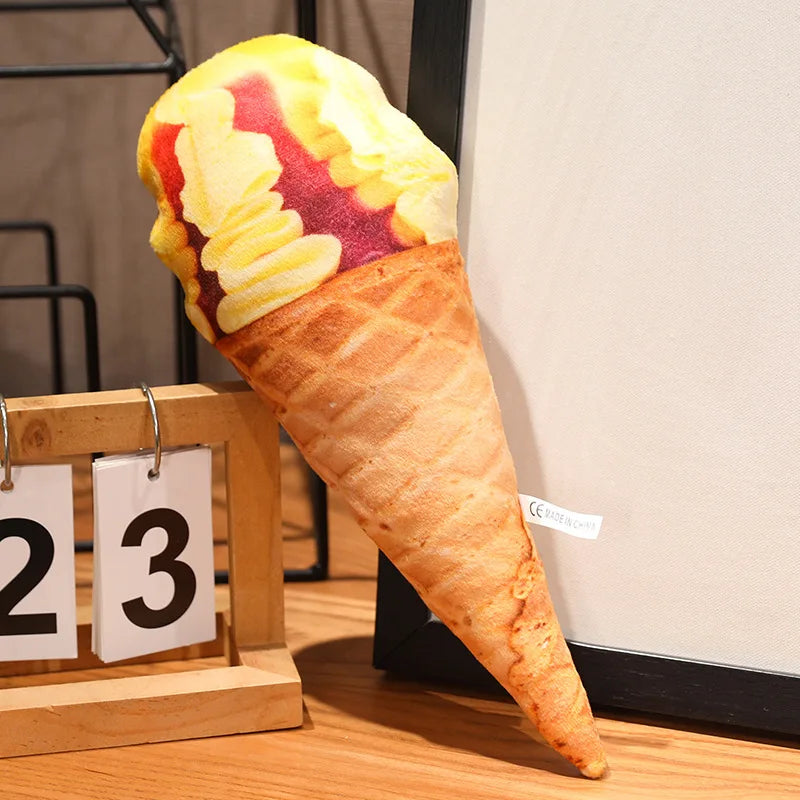 Realistic Ice Cream Cone Plush Pillow - Image 7