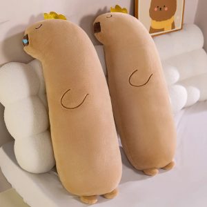 Tan Crowned Capybara Long Plush Pillow