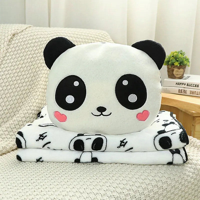2-in-1 Cute Panda Plush Blanket Pillow - Image 9