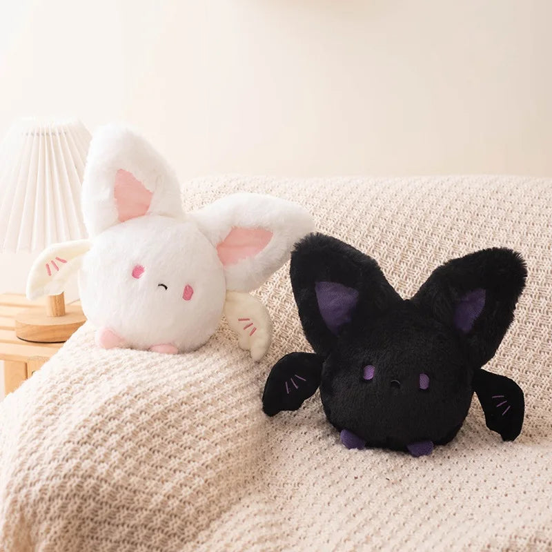 Cute White and Black Bat Plush Toy