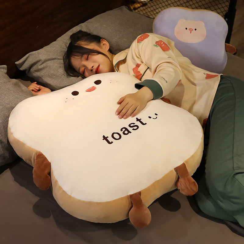 Plush Toast Pillow with Cute Animal Faces - Image 4