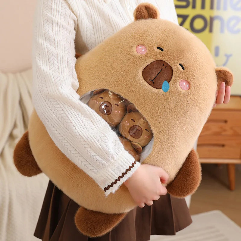 Chubby Plush Bear with Clear Pocket & Mini Bears - Image 6