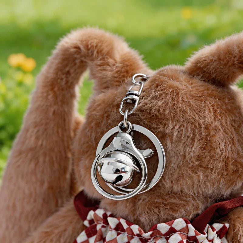 Sweet Gingham Plush Bunny Keychain Bag Charm - Image 6