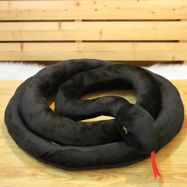 Giant Orange and Yellow Plush Snake with Tongue - Image 7