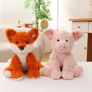Curly Orange and White Fox Plush Toy