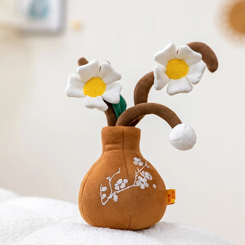 Cute Plush Purple Iris with Embroidered White Pot - Image 9