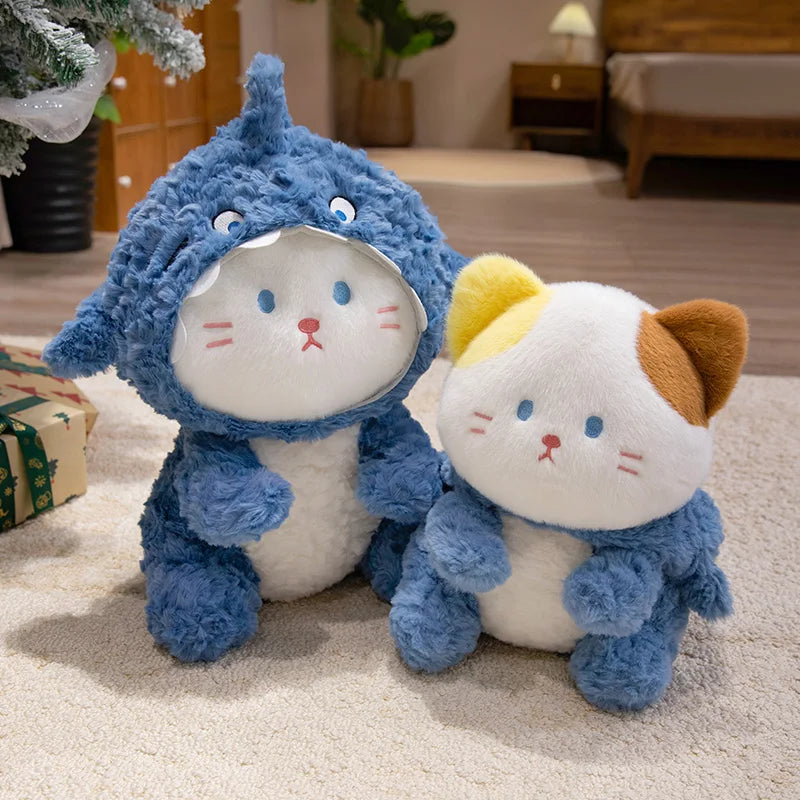 Cute Fluffy Husky in Blue Shark Costume - Image 4