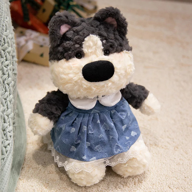 Adorable White Bear Plush in Gingham with Star - Image 6