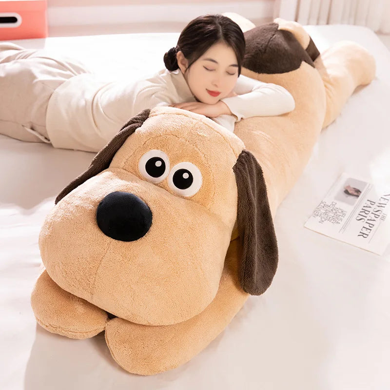 Cartoon Tan Long Plush Dog Pillow - Image 3