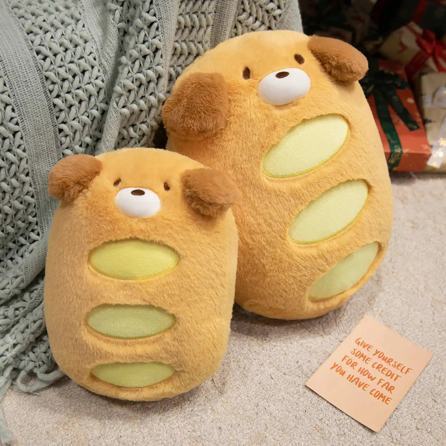 Large Squishy Golden-Brown Dog Plush Pillow - Image 5