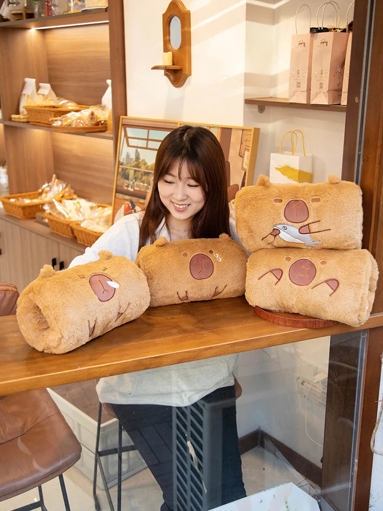 Adorable Capybara Plush Hand Warmer Cushion - Image 2